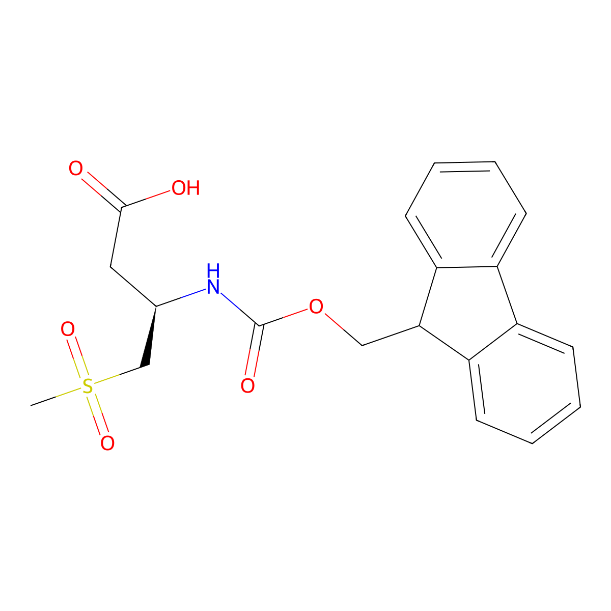 (R)-3-(Fmoc-amino)-4-(methylsulfonyl)butanoic Acid molecular structure, CAS 2349523-35-7