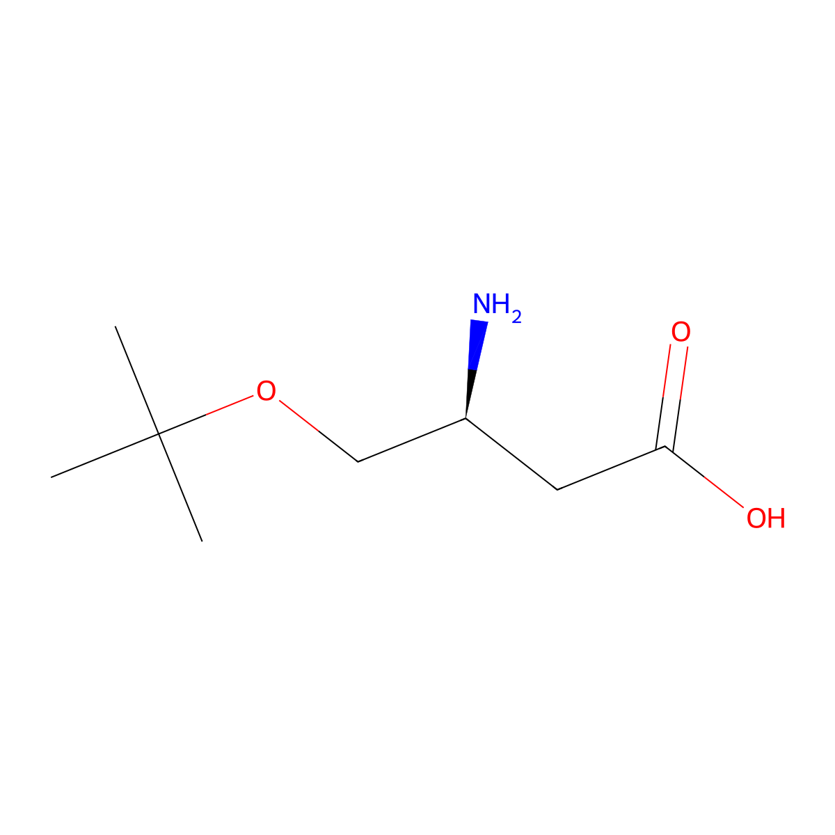 (3S)-3-amino-4-(tert-butoxy)butanoic acid molecular structure, CAS 2349533-45-3