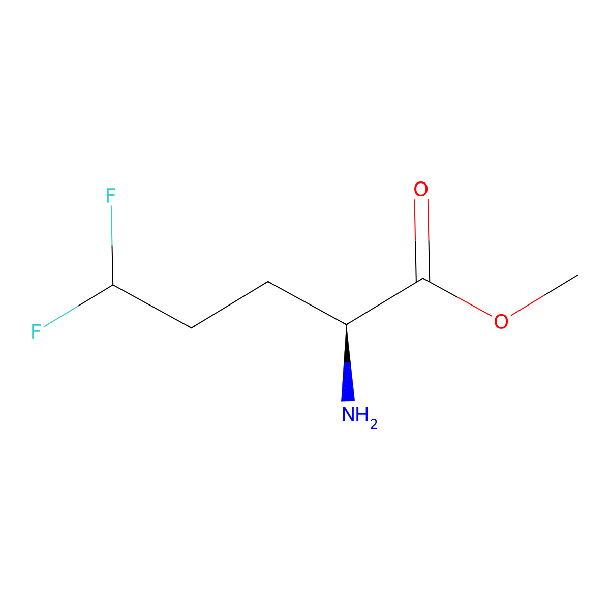 methyl (2S)-2-amino-5,5-difluoropentanoate molecular structure, CAS 2349536-89-4