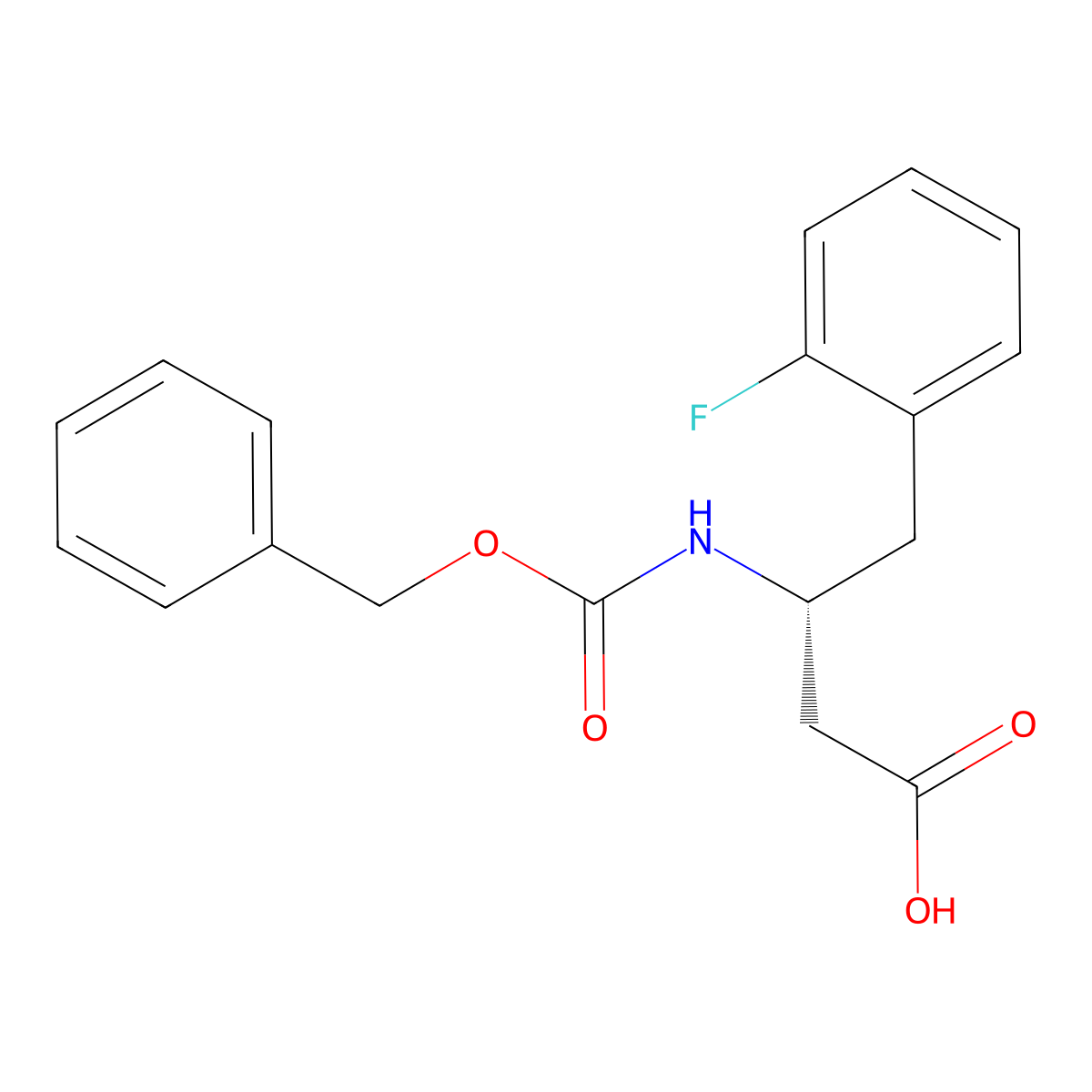 (3R)-3-{[(benzyloxy)carbonyl]amino}-4-(2-fluorophenyl)butanoic acid molecular structure, CAS 2349542-56-7