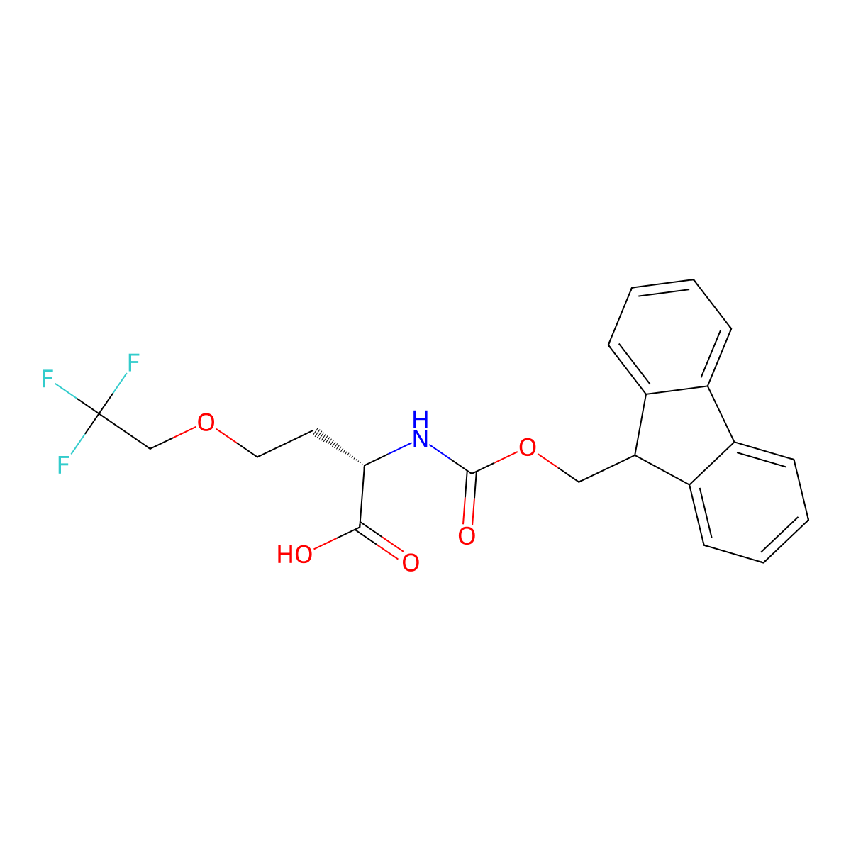 (S)-2-((((9H-Fluoren-9-yl)methoxy)carbonyl)amino)-4-(2,2,2-trifluoroethoxy)butanoic acid molecular structure, CAS 2349544-98-3