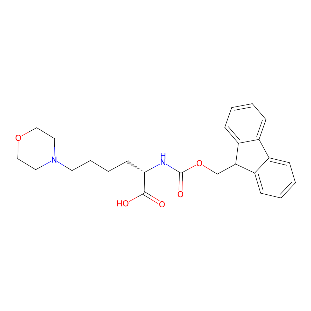 (S)-a-(Fmoc-amino)-4-morpholinehexanoic acid molecular structure, CAS 2349553-17-7