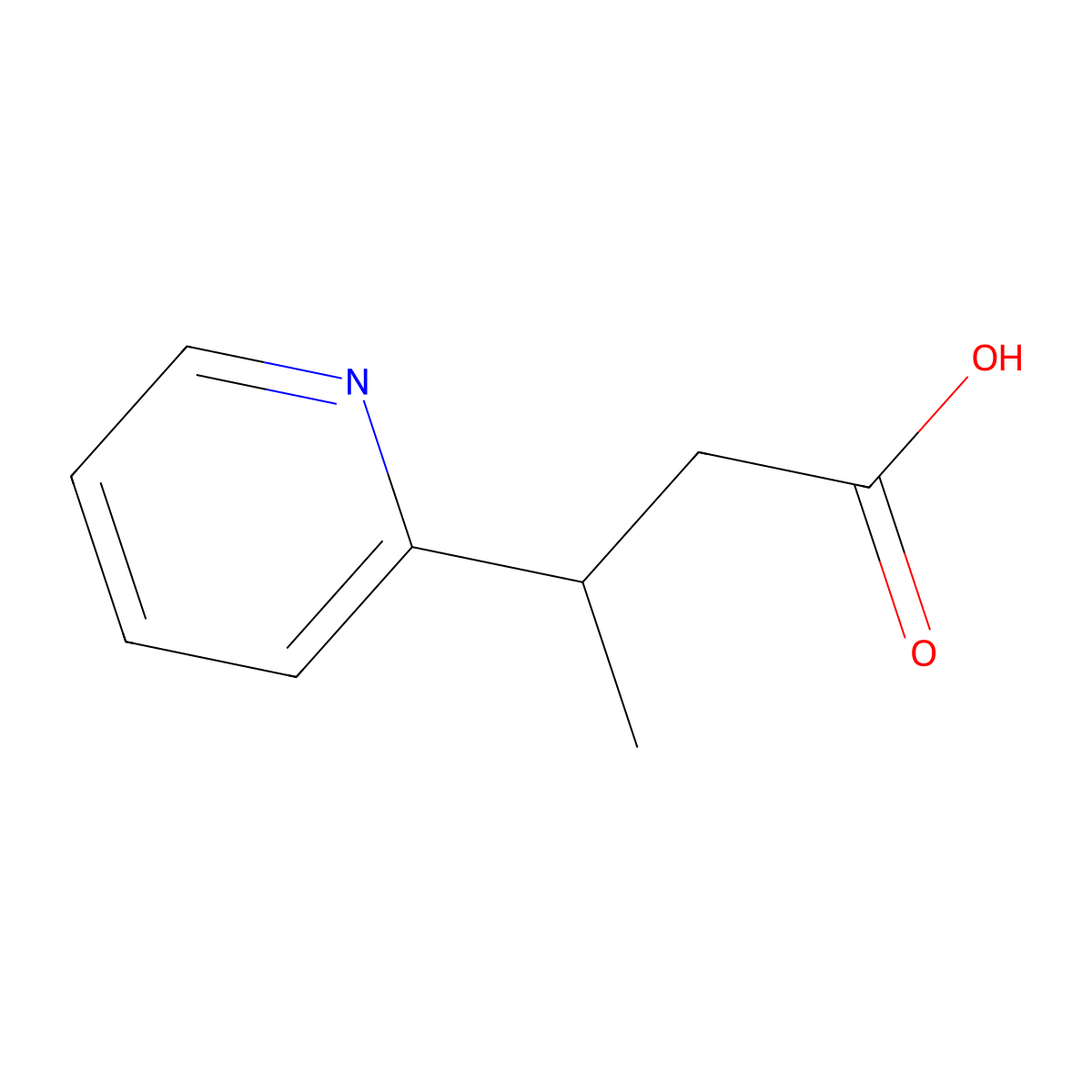 (3R)-3-(pyridin-2-yl)butanoic acid molecular structure, CAS 2349561-21-1