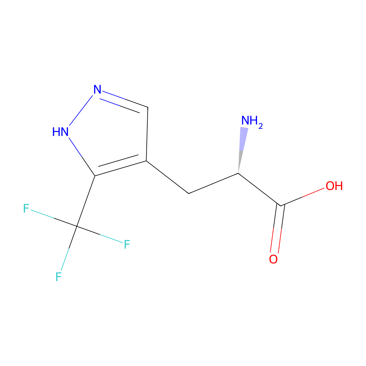 (2S)-2-amino-3-[5-(trifluoromethyl)-1H-pyrazol-4-yl]propanoic acid molecular structure, CAS 2349567-17-3