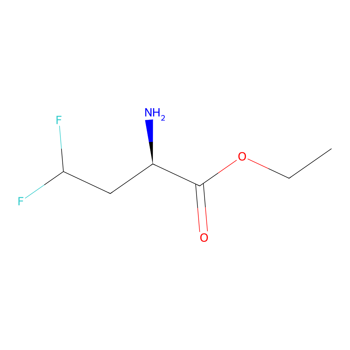 ethyl (2R)-2-amino-4,4-difluorobutanoate molecular structure, CAS 2349571-13-5