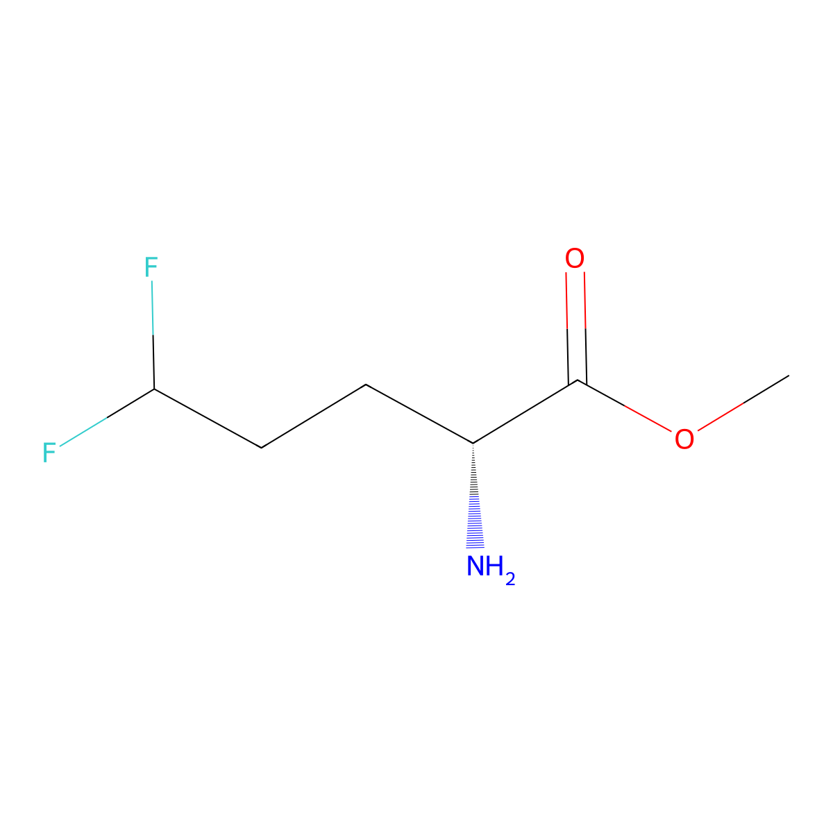 methyl (2R)-2-amino-5,5-difluoropentanoate molecular structure, CAS 2349573-07-3
