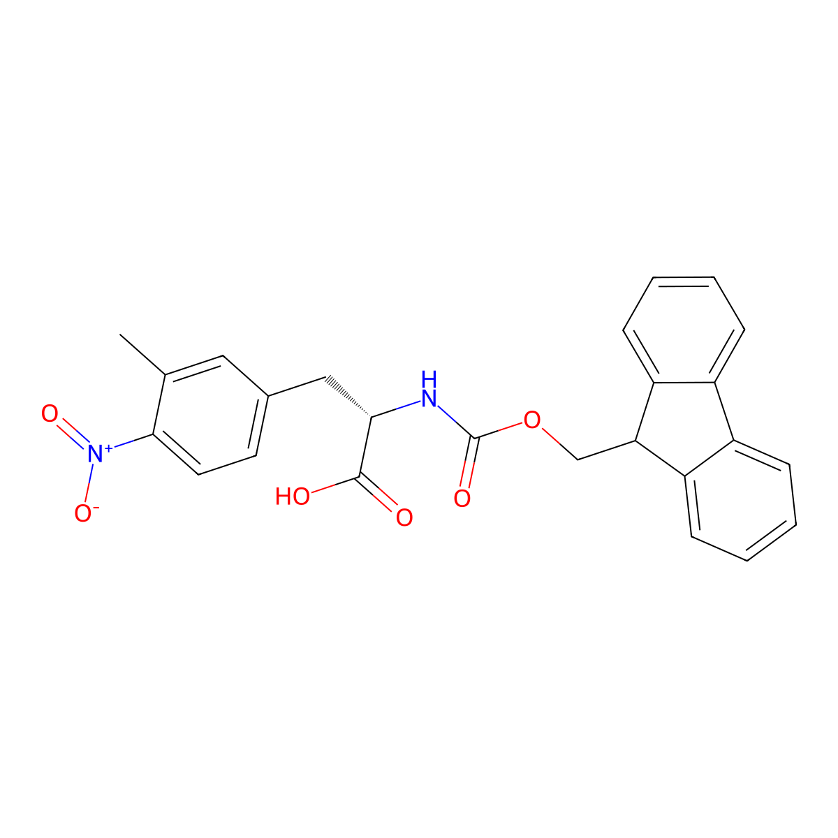 Fmoc-L-Phe(3Me-4NO2)-OH molecular structure, CAS 2349573-94-8