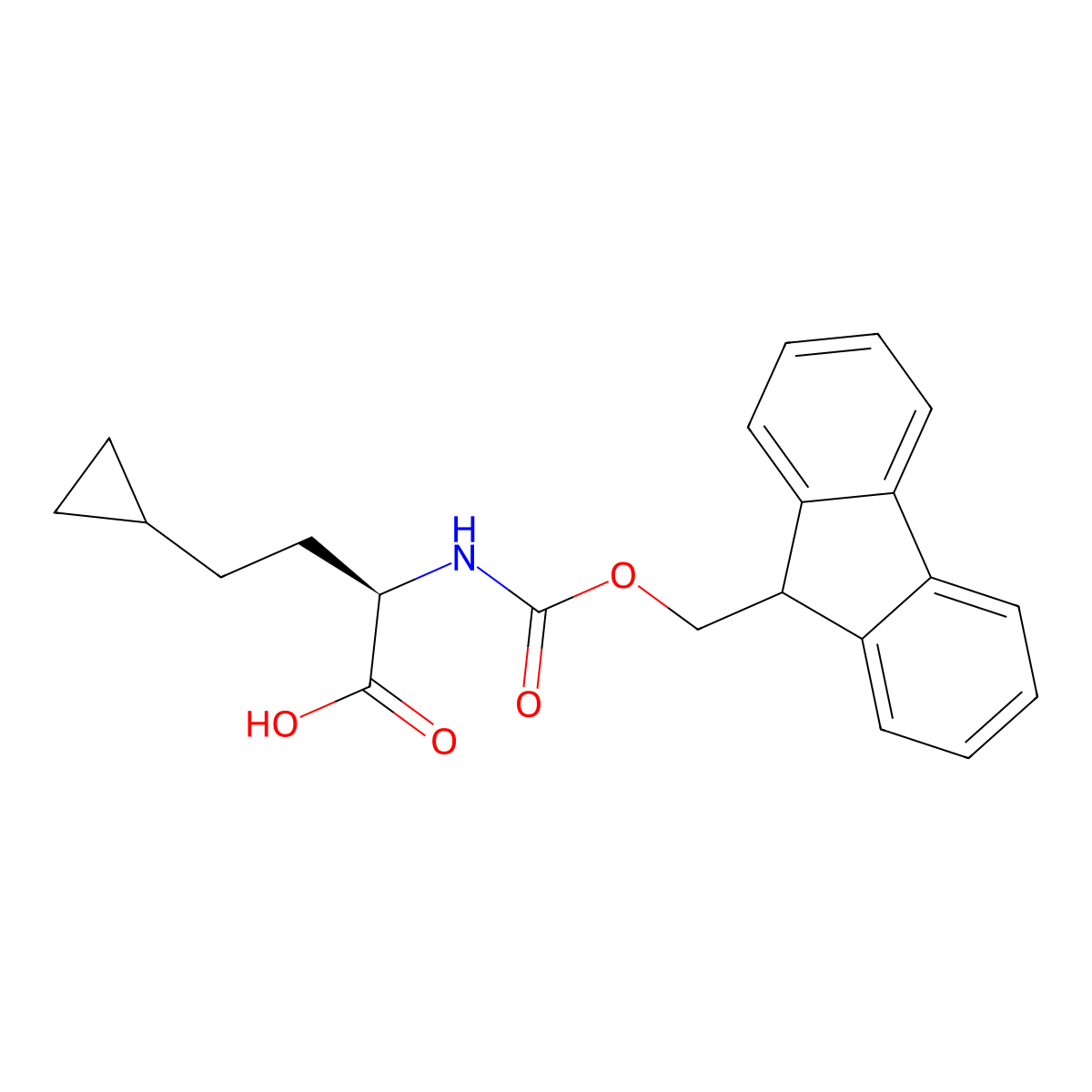 (R)-2-(Fmoc-amino)-4-cyclopropylbutanoic acid molecular structure, CAS 2349578-60-3