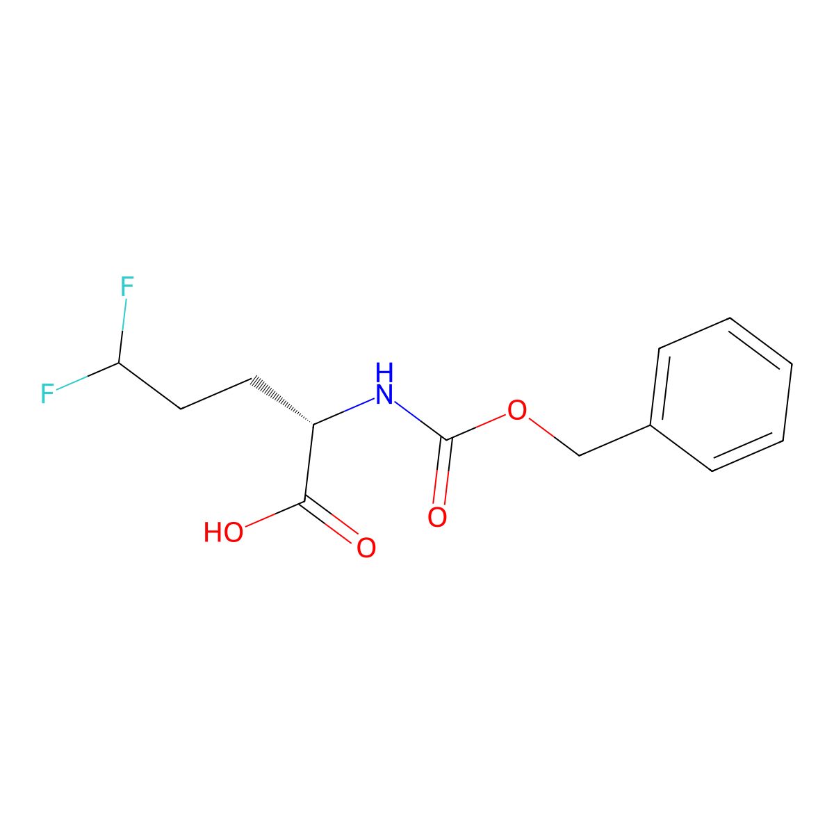 (2S)-2-{[(benzyloxy)carbonyl]amino}-5,5-difluoropentanoic acid molecular structure, CAS 2349579-01-5