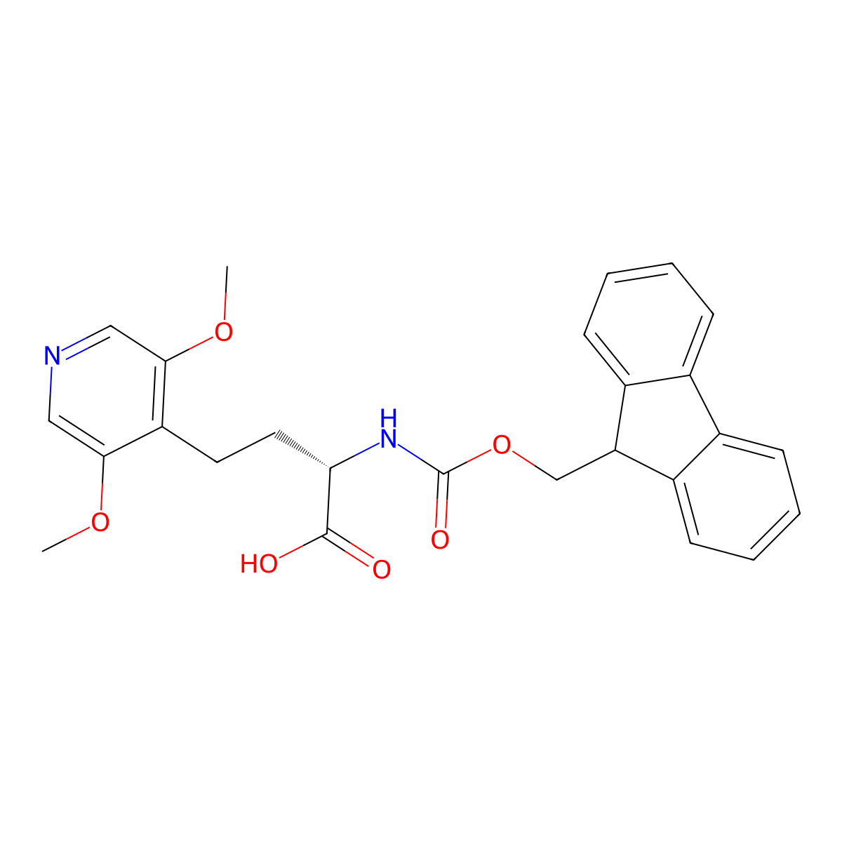(2S)-4-(3,5-dimethoxy-4-pyridinyl)-2-(9H-fluoren-9-ylmethoxycarbonylamino)butanoic acid molecular structure, CAS 2349581-76-4