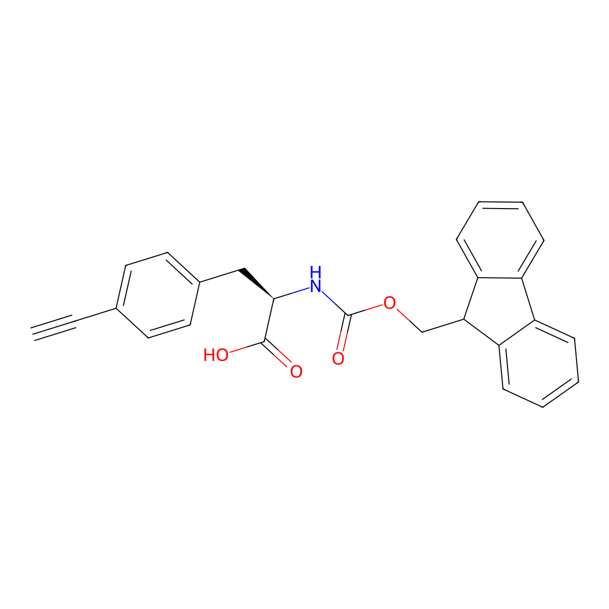 N-Fmoc-4-ethynyl-D-phenylalanine molecular structure, CAS 2349583-54-4