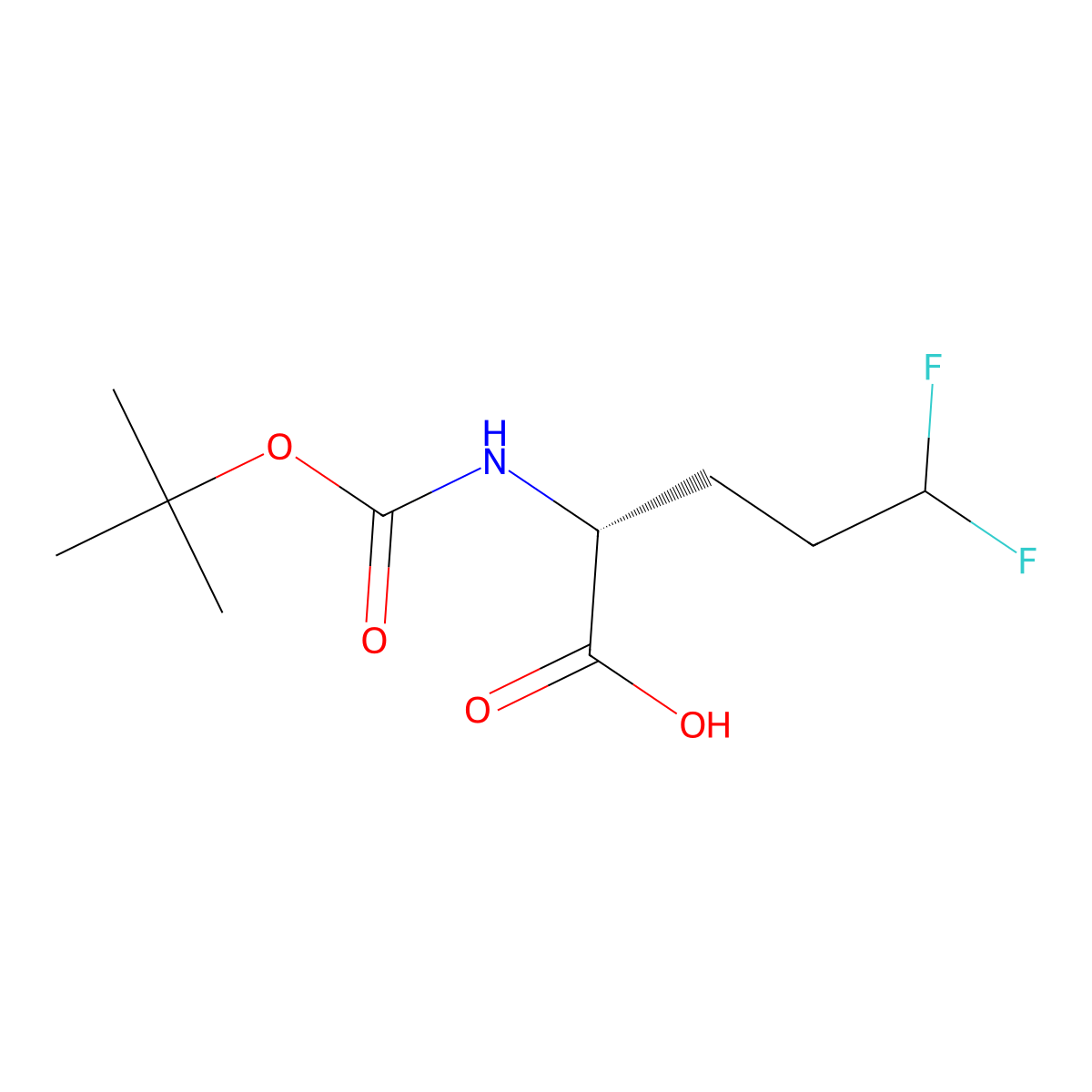 (2R)-2-(((tert-butoxy)carbonyl)amino)-5,5-difluoropentanoic acid molecular structure, CAS 2349584-62-7