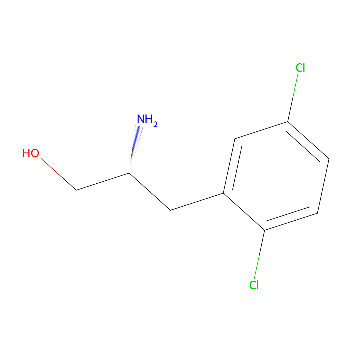 (2R)-2-amino-3-(2,5-dichlorophenyl)propan-1-ol molecular structure, CAS 2349587-02-4