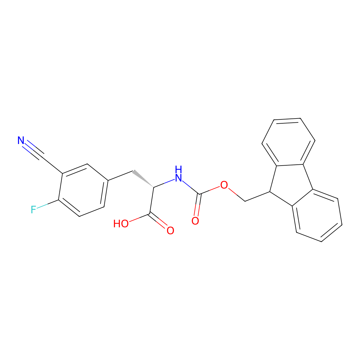 Fmoc-L-Phe(3CN-4F)-OH molecular structure, CAS 2349589-92-8