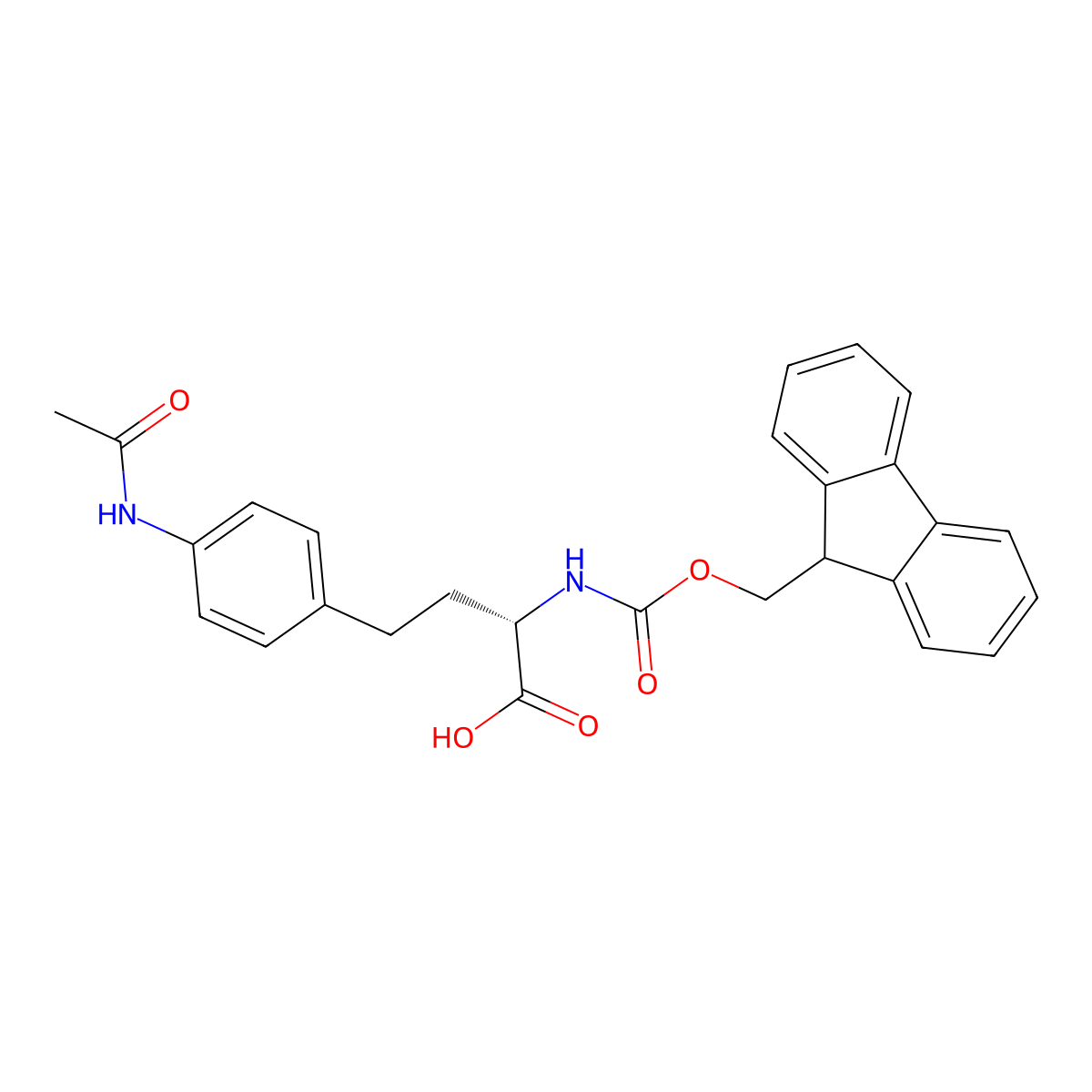 N-Fmoc-4-(acetylamino)-L-homophenylalanine molecular structure, CAS 2349593-63-9