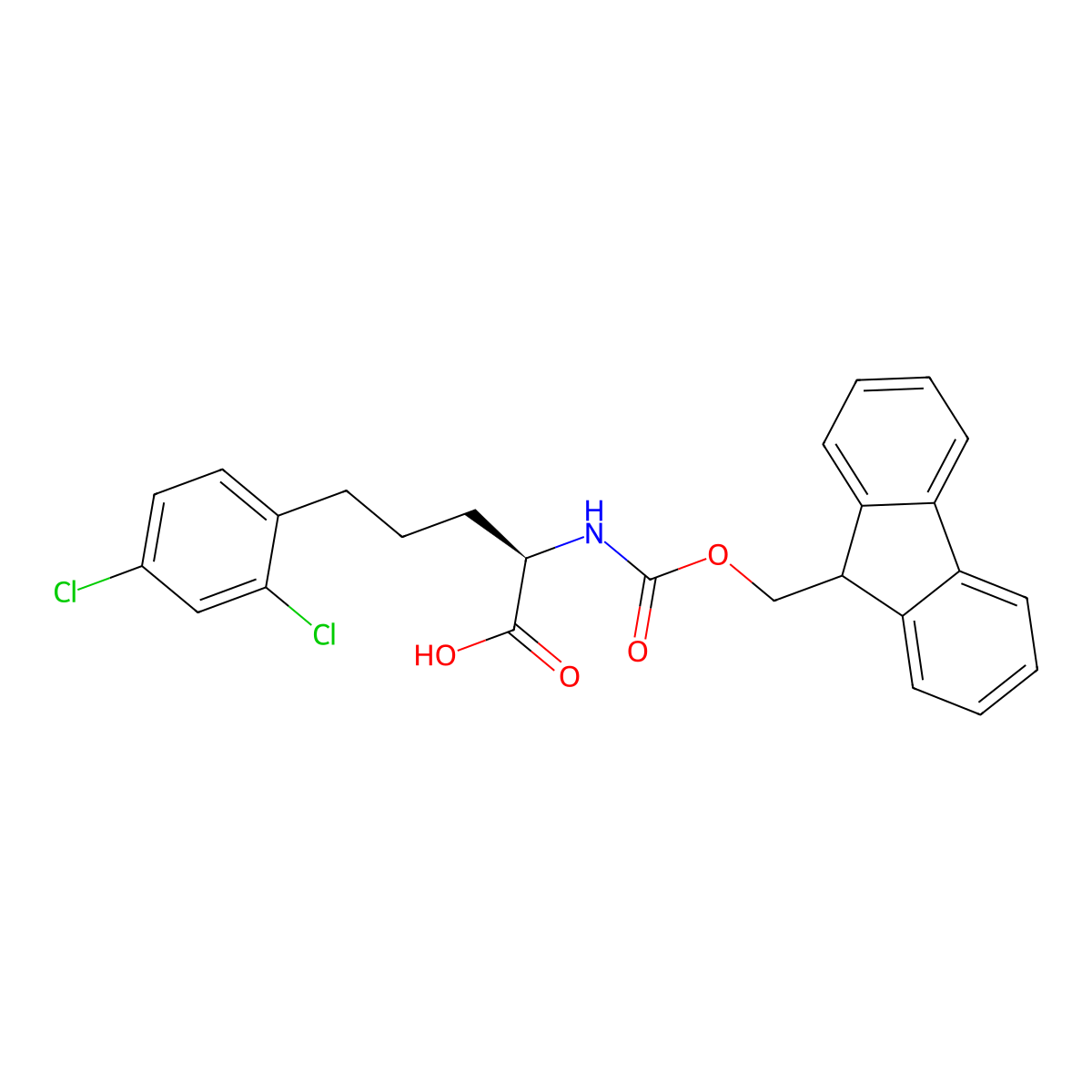 (R)-Fmoc-2-Amino-5-(2,4-dichlorophenyl)pentanoic acid molecular structure, CAS 2349593-81-1