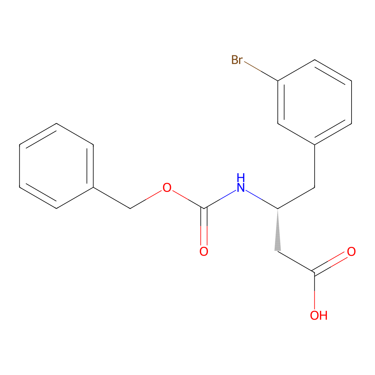 (3R)-3-{[(benzyloxy)carbonyl]amino}-4-(3-bromophenyl)butanoic acid molecular structure, CAS 2349597-83-5