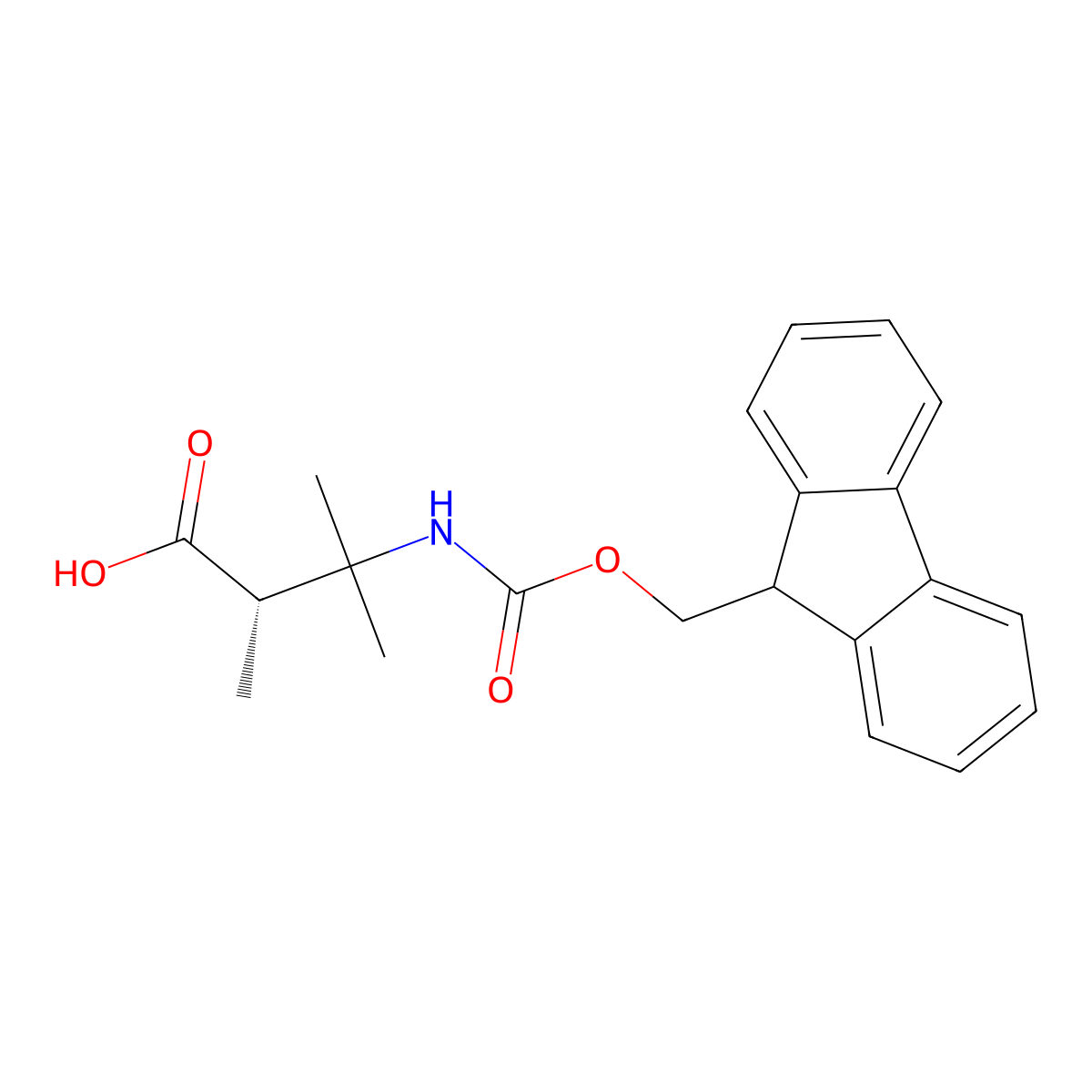 Fmoc-(S)-3-amino-2,3-dimethylbutanoic acid molecular structure, CAS 2349598-87-2