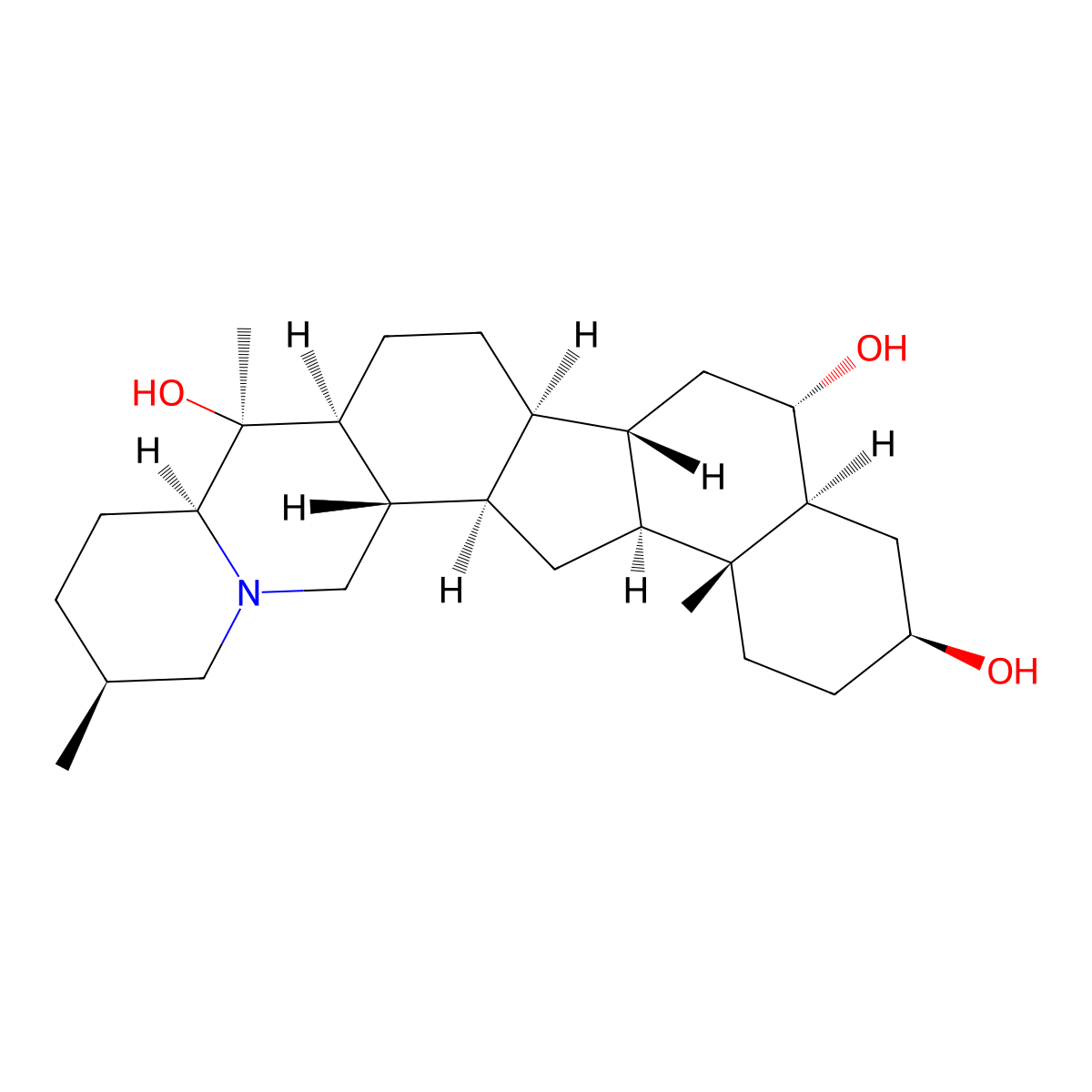 Peimine molecular structure, CAS 23496-41-5