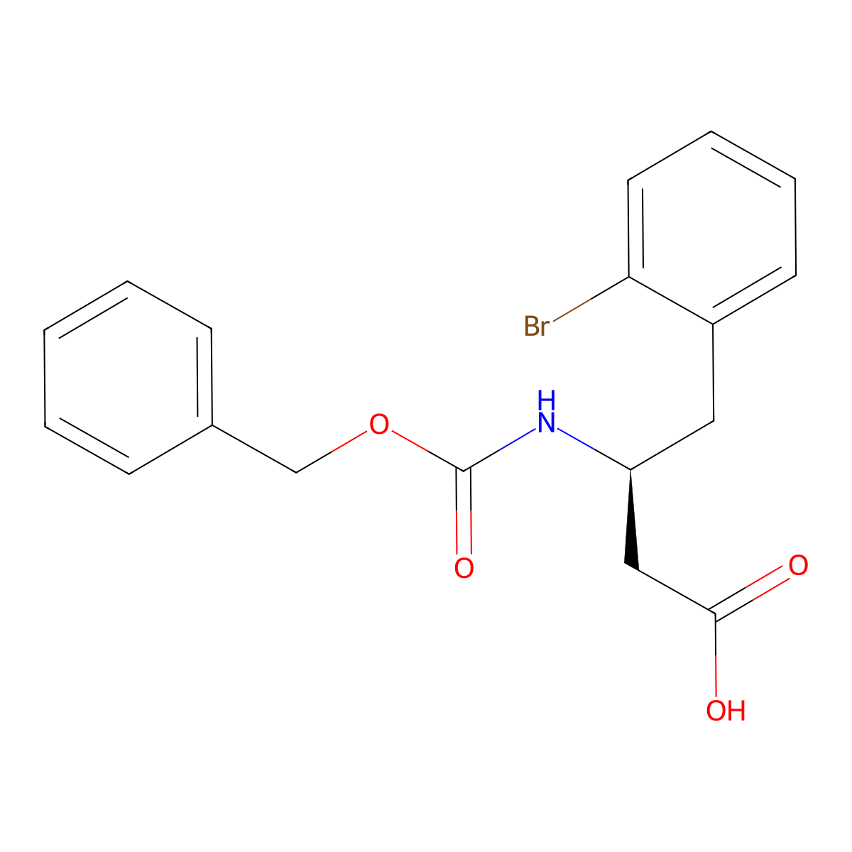 (3S)-3-{[(benzyloxy)carbonyl]amino}-4-(2-bromophenyl)butanoic acid molecular structure, CAS 2349605-01-0