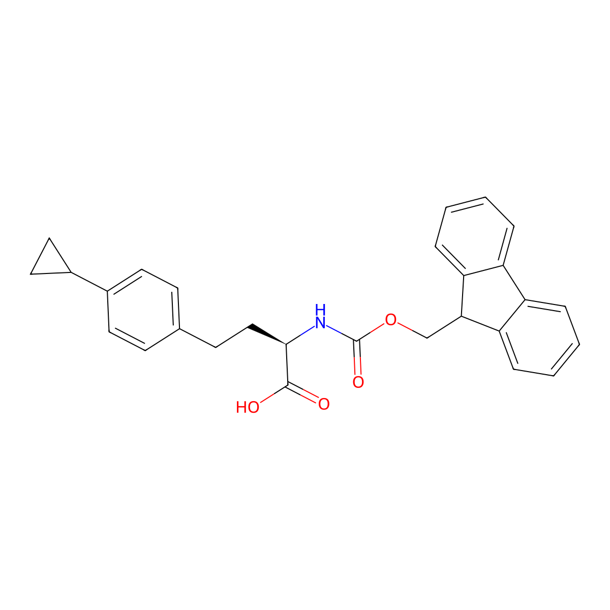 N-Fmoc-4-cyclopropyl-D-homophenylalanine molecular structure, CAS 2349605-82-7