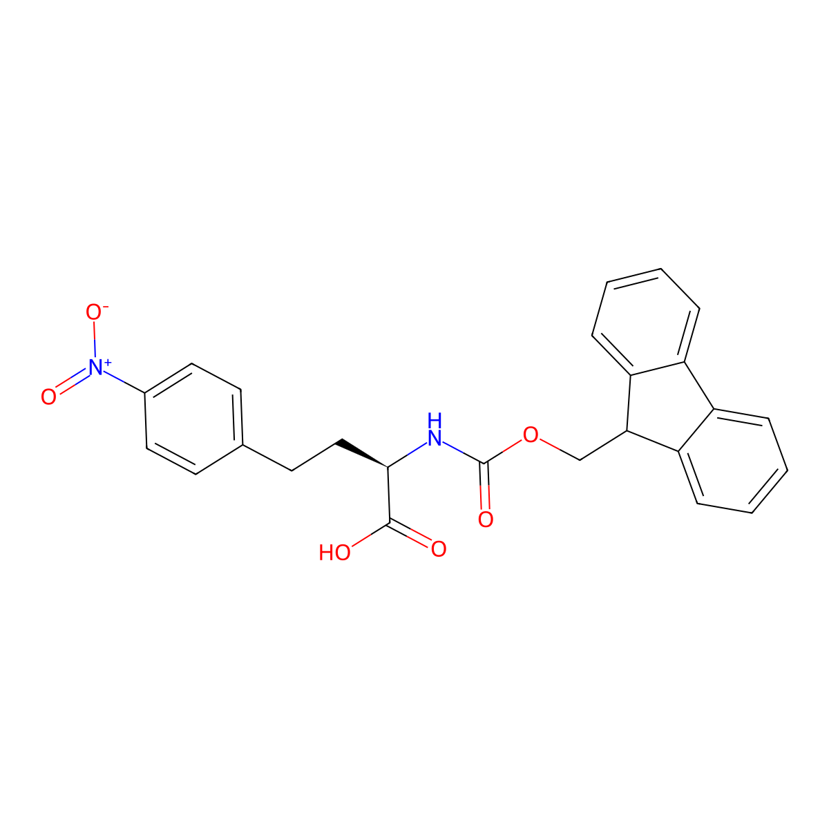 Fmoc-4-nitro-D-homophenylalanine molecular structure, CAS 2349606-35-3