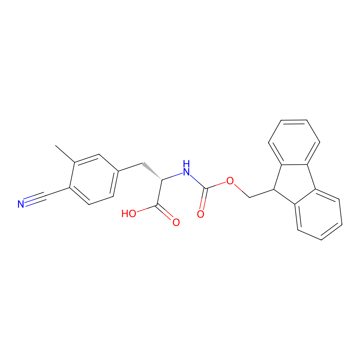 Fmoc-L-Phe(3Me-4CN)-OH molecular structure, CAS 2349607-05-0