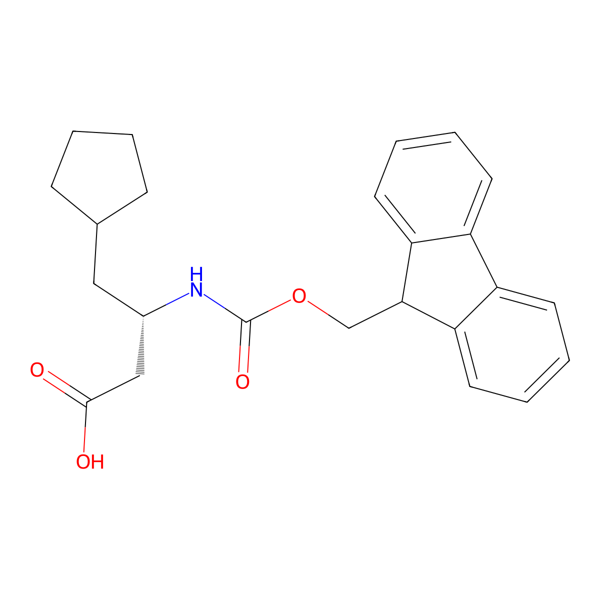 (S)-3-(Fmoc-amino)-4-cyclopentylbutanoic acid molecular structure, CAS 2349610-94-0