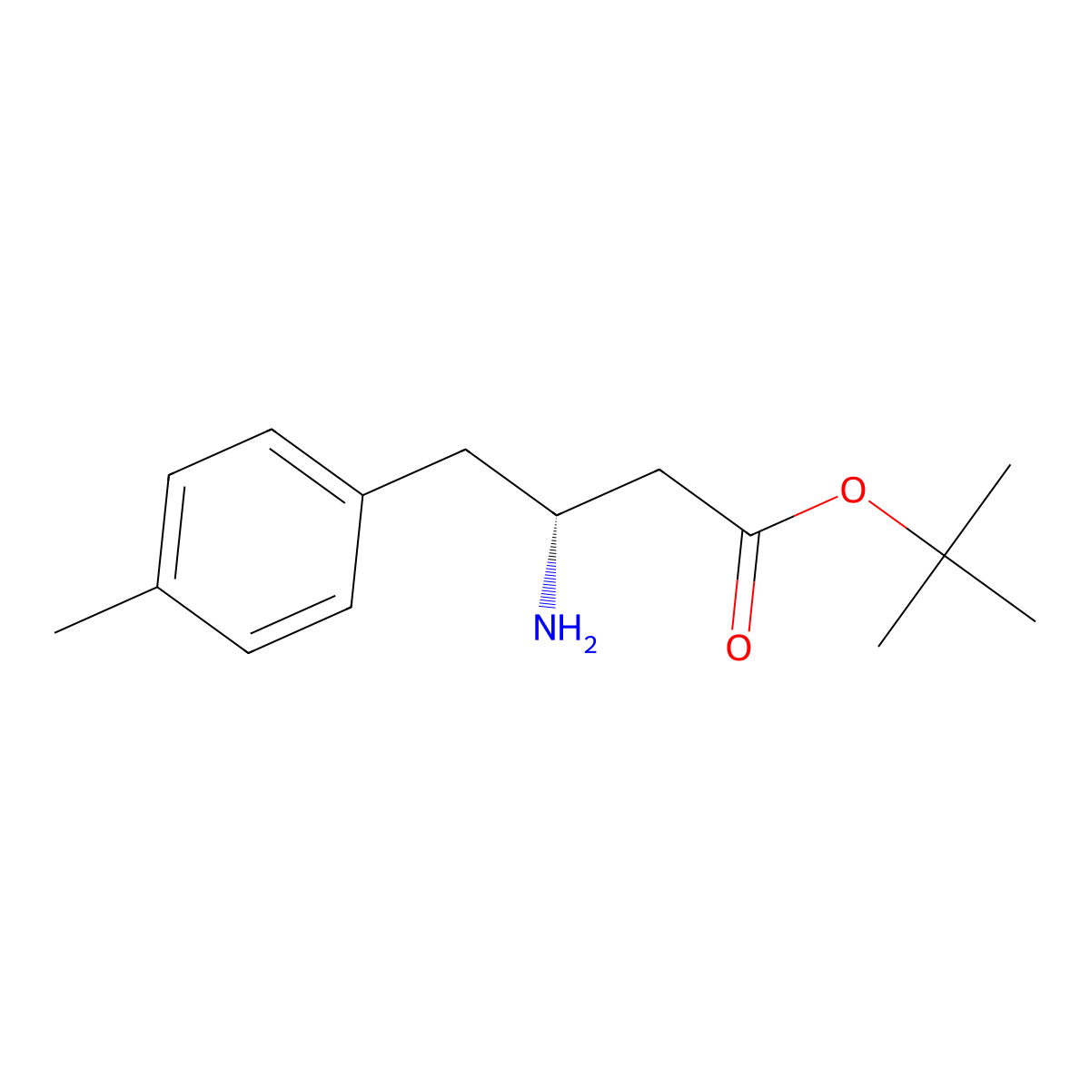 tert-butyl (3R)-3-amino-4-(4-methylphenyl)butanoate molecular structure, CAS 2349611-44-3