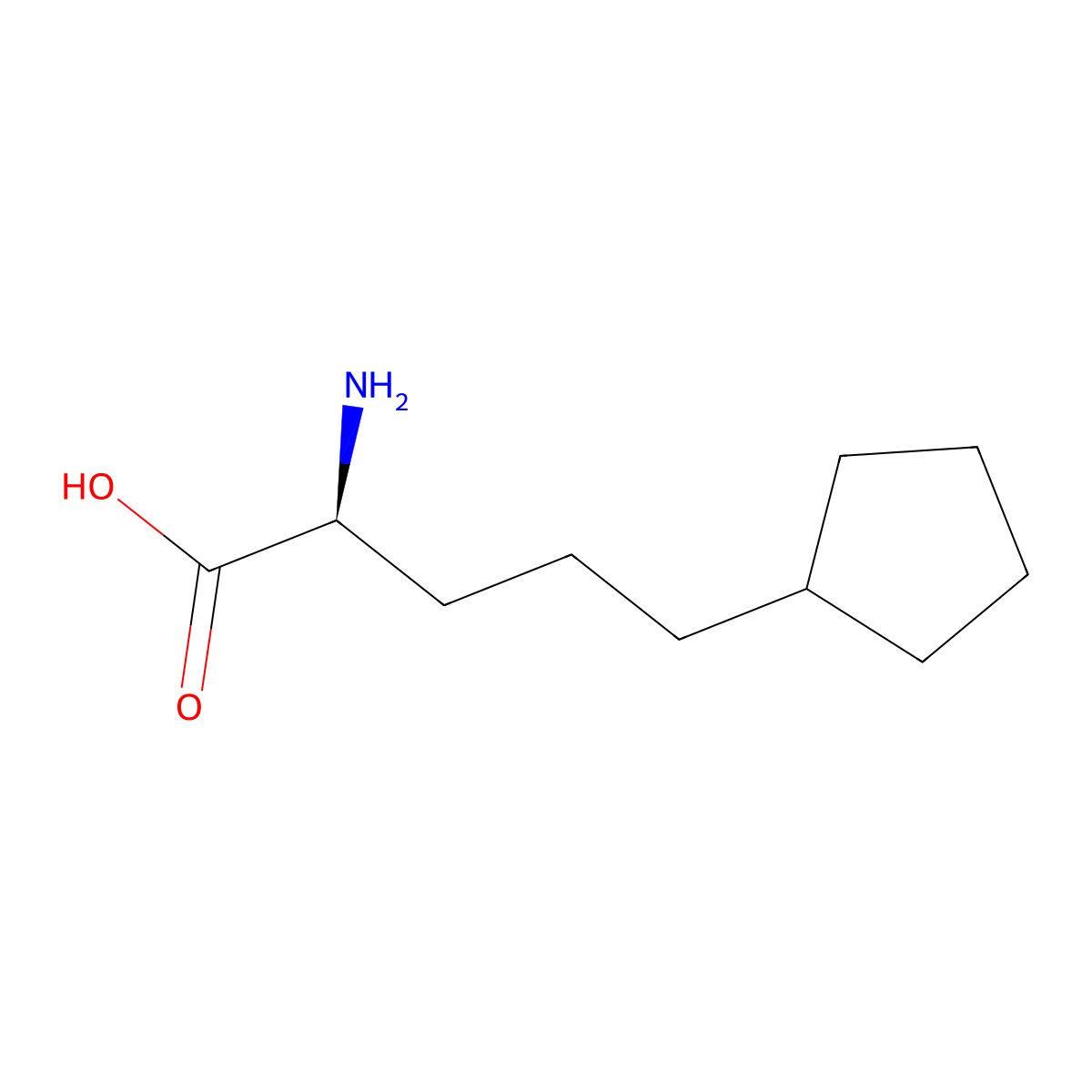 (2S)-2-amino-5-cyclopentylpentanoic acid molecular structure, CAS 2349619-77-6
