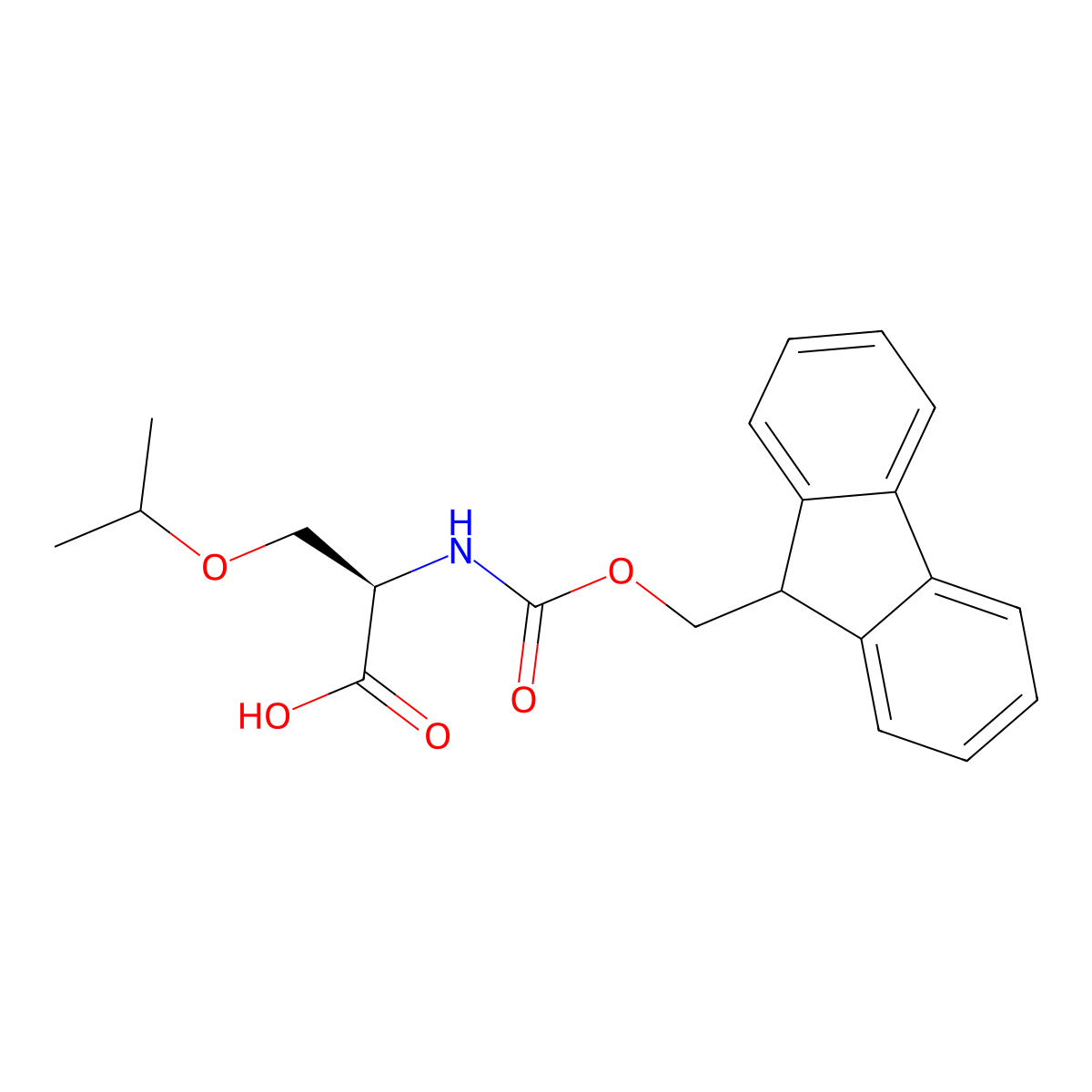 (2R)-2-({[(9H-fluoren-9-yl)methoxy]carbonyl}amino)-3-(propan-2-yloxy)propanoic acid molecular structure, CAS 2349620-73-9