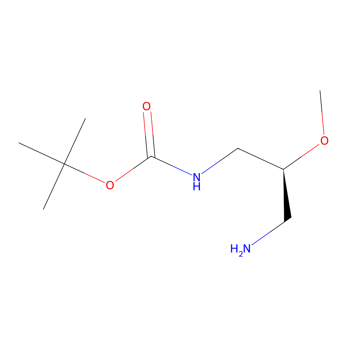 tert-butyl N-[(2S)-3-amino-2-methoxypropyl]carbamate molecular structure, CAS 2349631-80-5