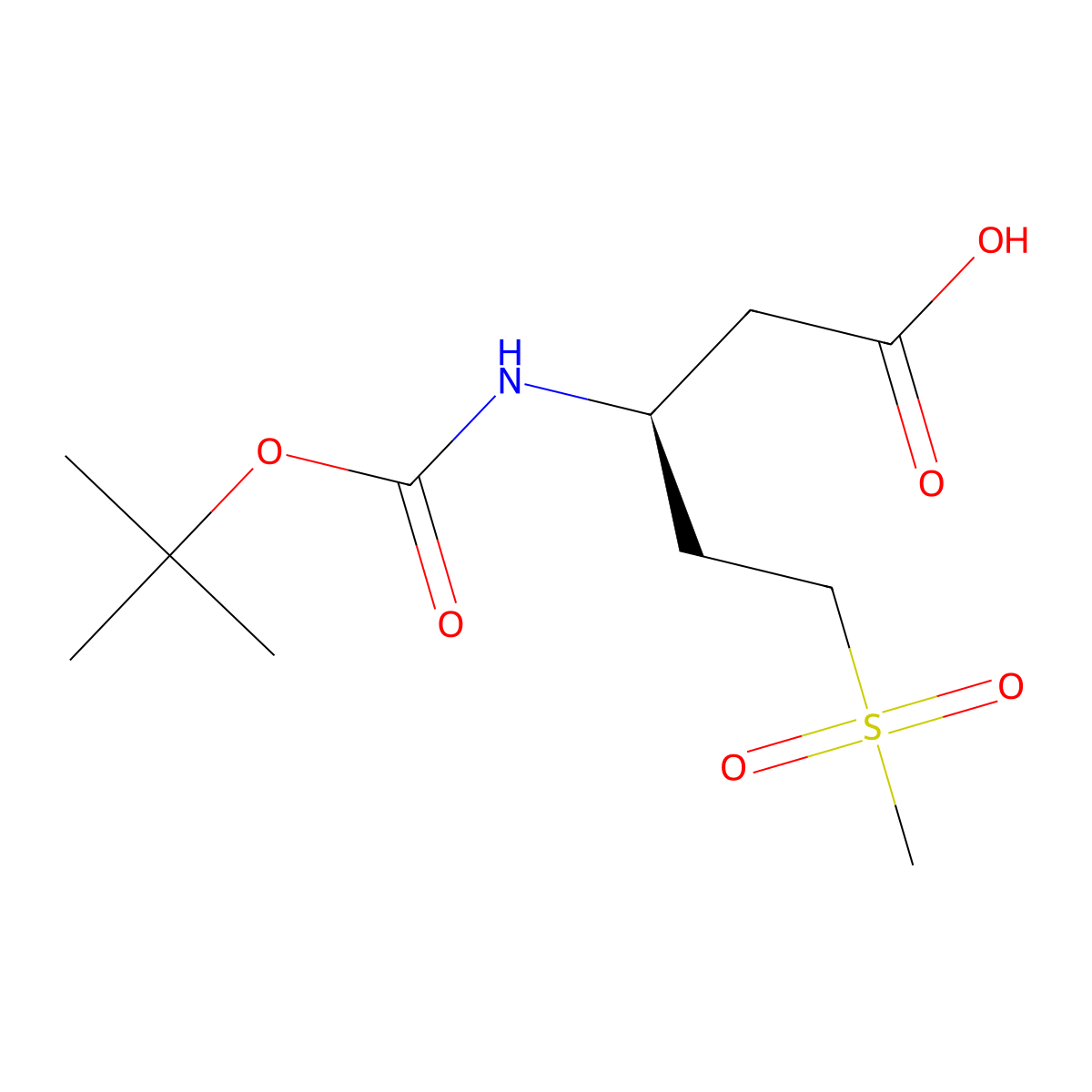 (3S)-3-{[(tert-butoxy)carbonyl]amino}-5-methanesulfonylpentanoic acid molecular structure, CAS 2349632-34-2