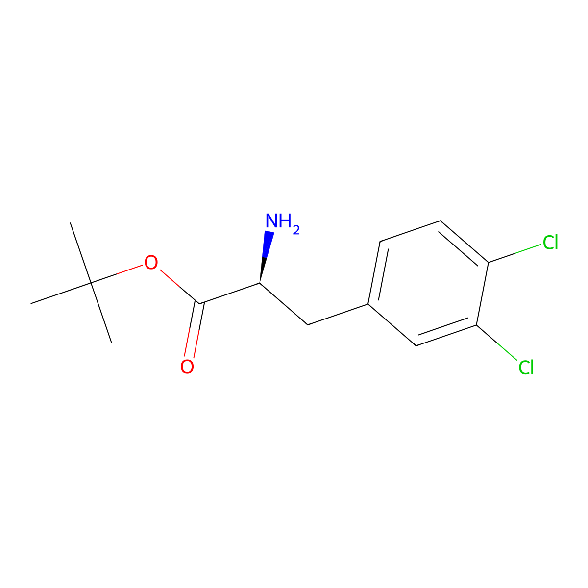 tert-butyl (2S)-2-amino-3-(3,4-dichlorophenyl)propanoate molecular structure, CAS 2349652-52-2