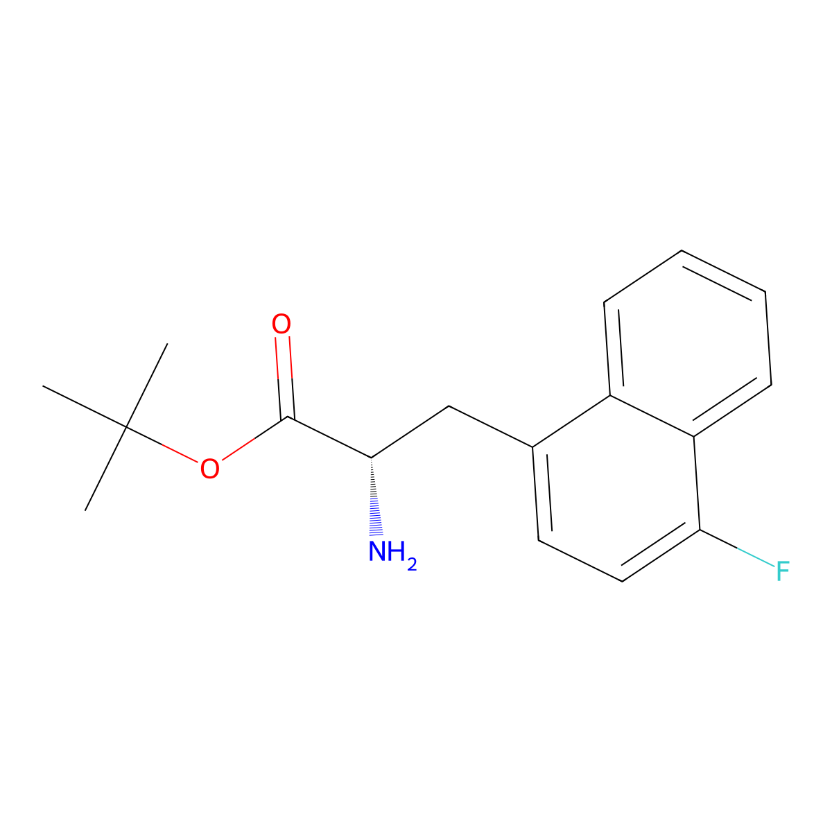 tert-butyl (2S)-2-amino-3-(4-fluoronaphthalen-1-yl)propanoate molecular structure, CAS 2349654-11-9