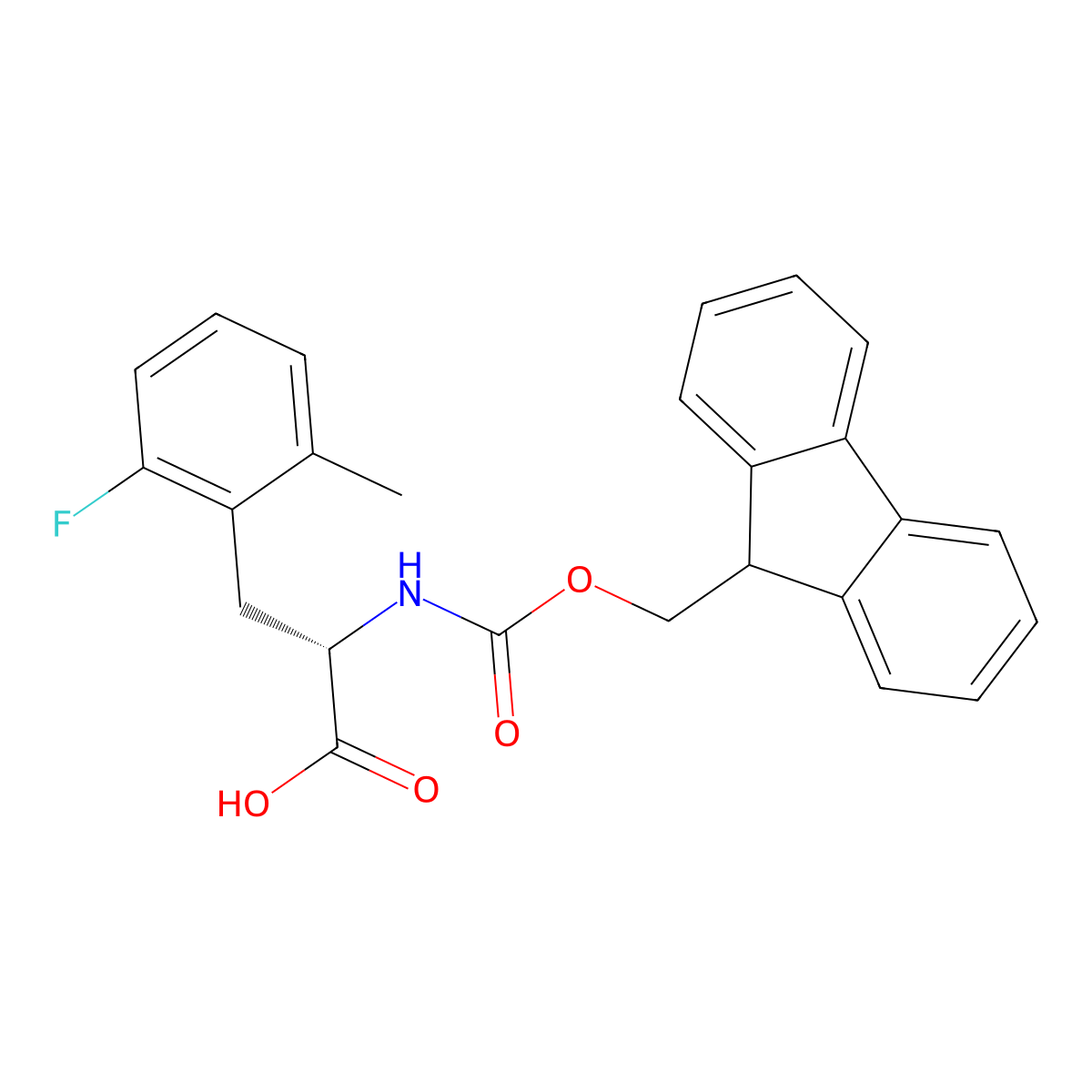 Fmoc-L-Phe(2F-6Me)-OH molecular structure, CAS 2349657-45-8