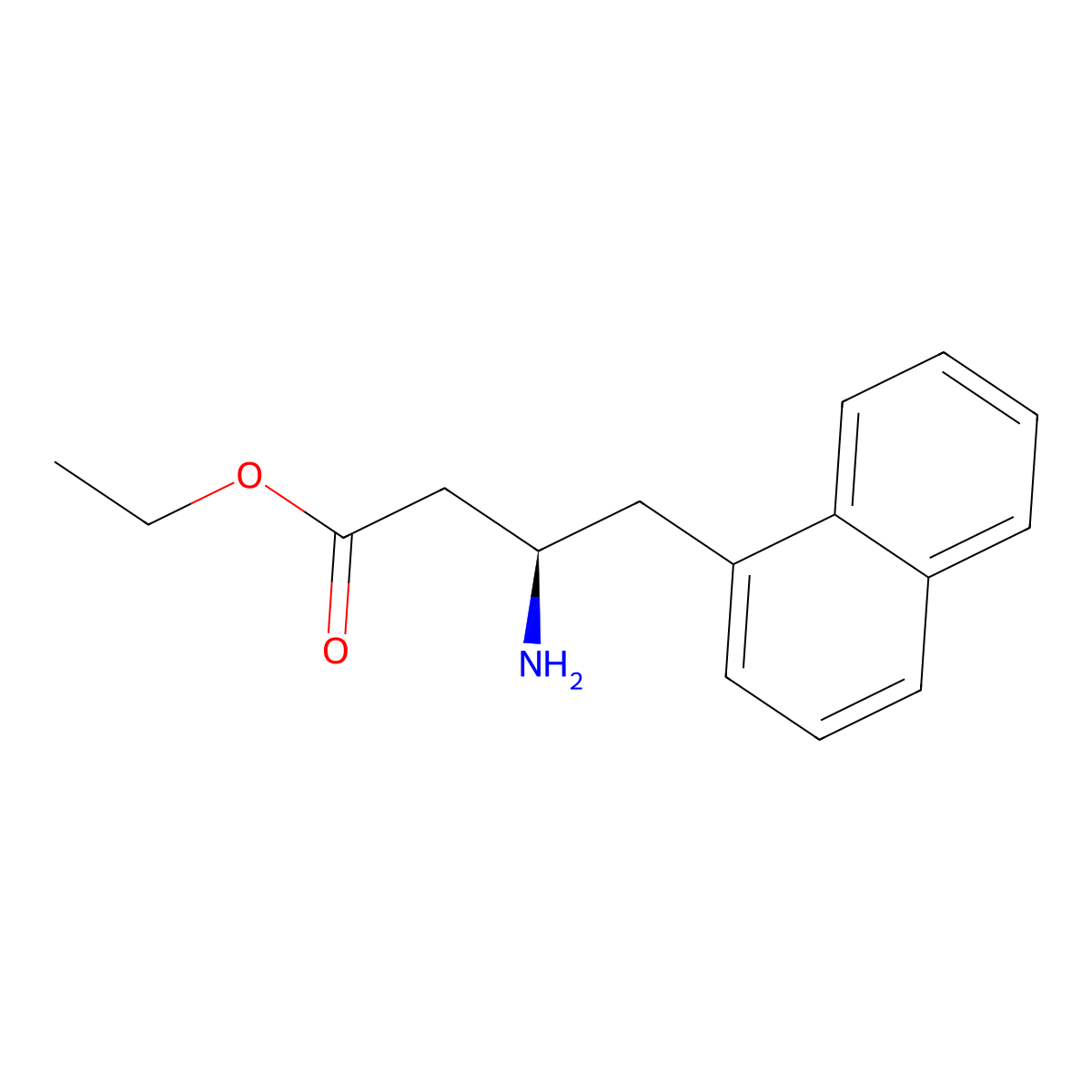 ethyl (3R)-3-amino-4-(naphthalen-1-yl)butanoate molecular structure, CAS 2349661-05-6
