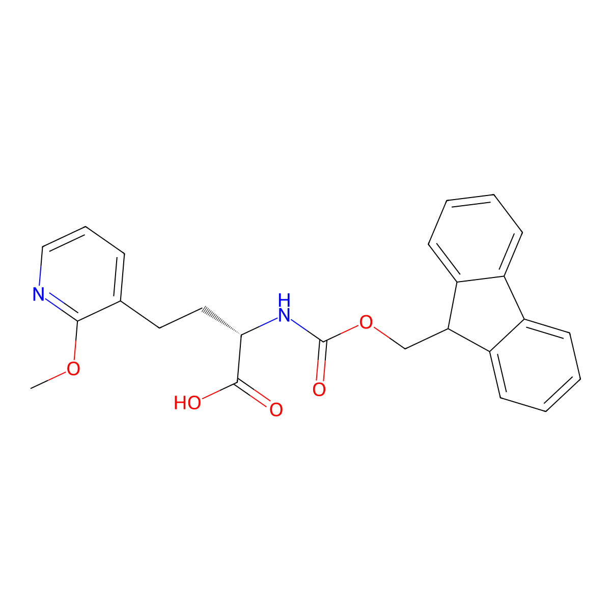 N-Fmoc-(S)-2-amino-4-(2-methoxypyridin-3-yl)butanoic Acid molecular structure, CAS 2349667-40-7