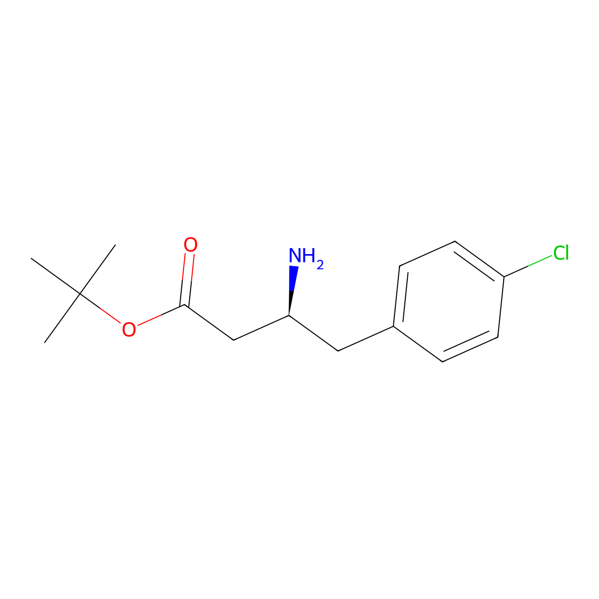 tert-butyl (3S)-3-amino-4-(4-chlorophenyl)butanoate molecular structure, CAS 2349669-98-1