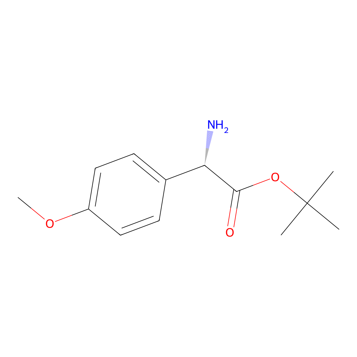tert-butyl (2S)-2-amino-2-(4-methoxyphenyl)acetate molecular structure, CAS 2349671-15-2