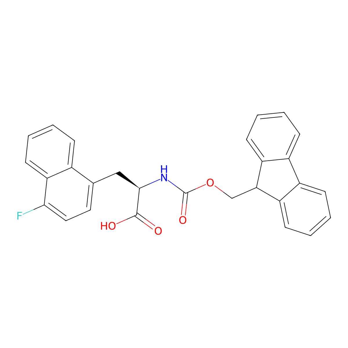 (2R)-2-(9H-Fluoren-9-ylmethoxycarbonylamino)-3-(4-fluoronaphthalen-1-yl)propanoic acid molecular structure, CAS 2349678-27-7