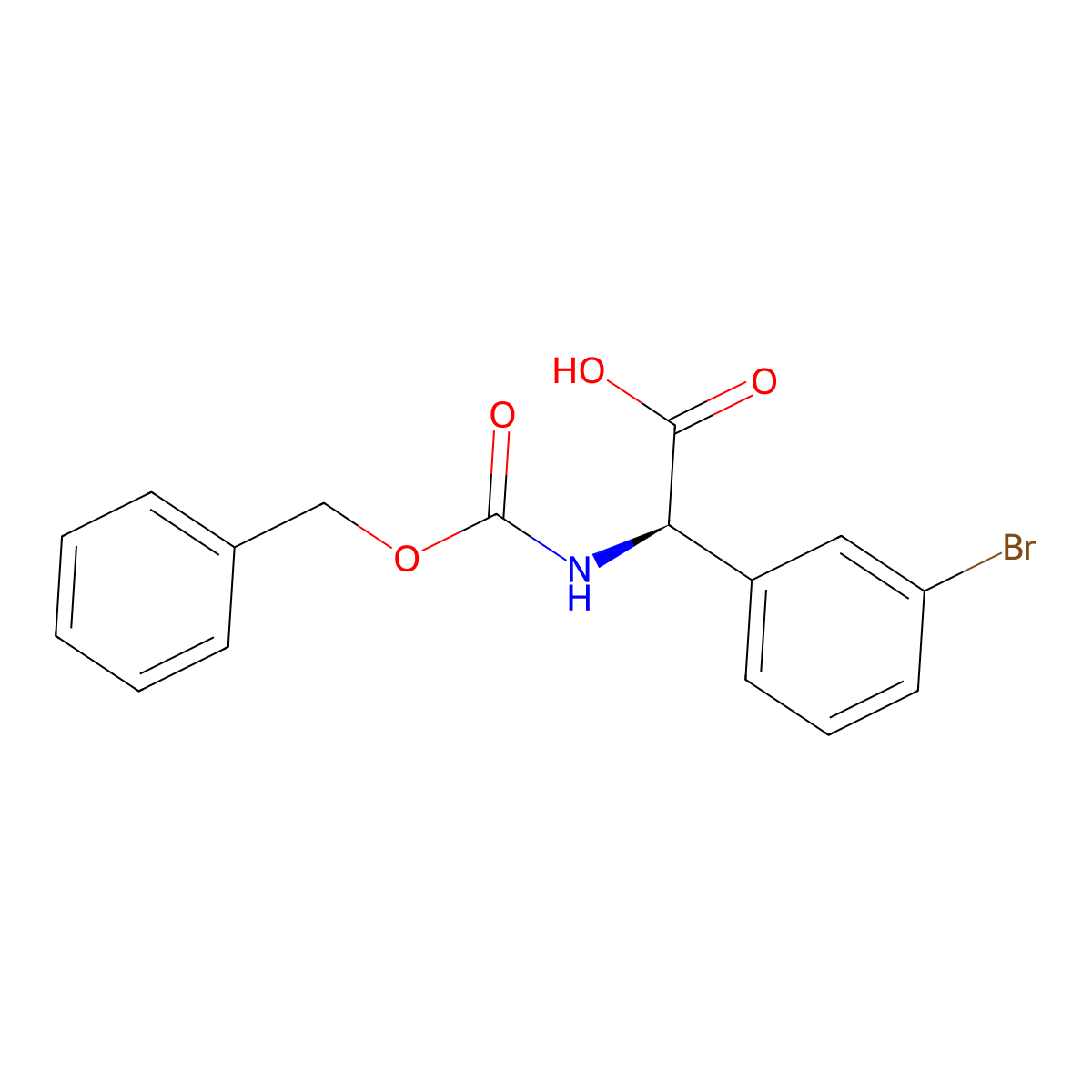 (2R)-2-{[(benzyloxy)carbonyl]amino}-2-(3-bromophenyl)acetic acid molecular structure, CAS 2349687-00-7