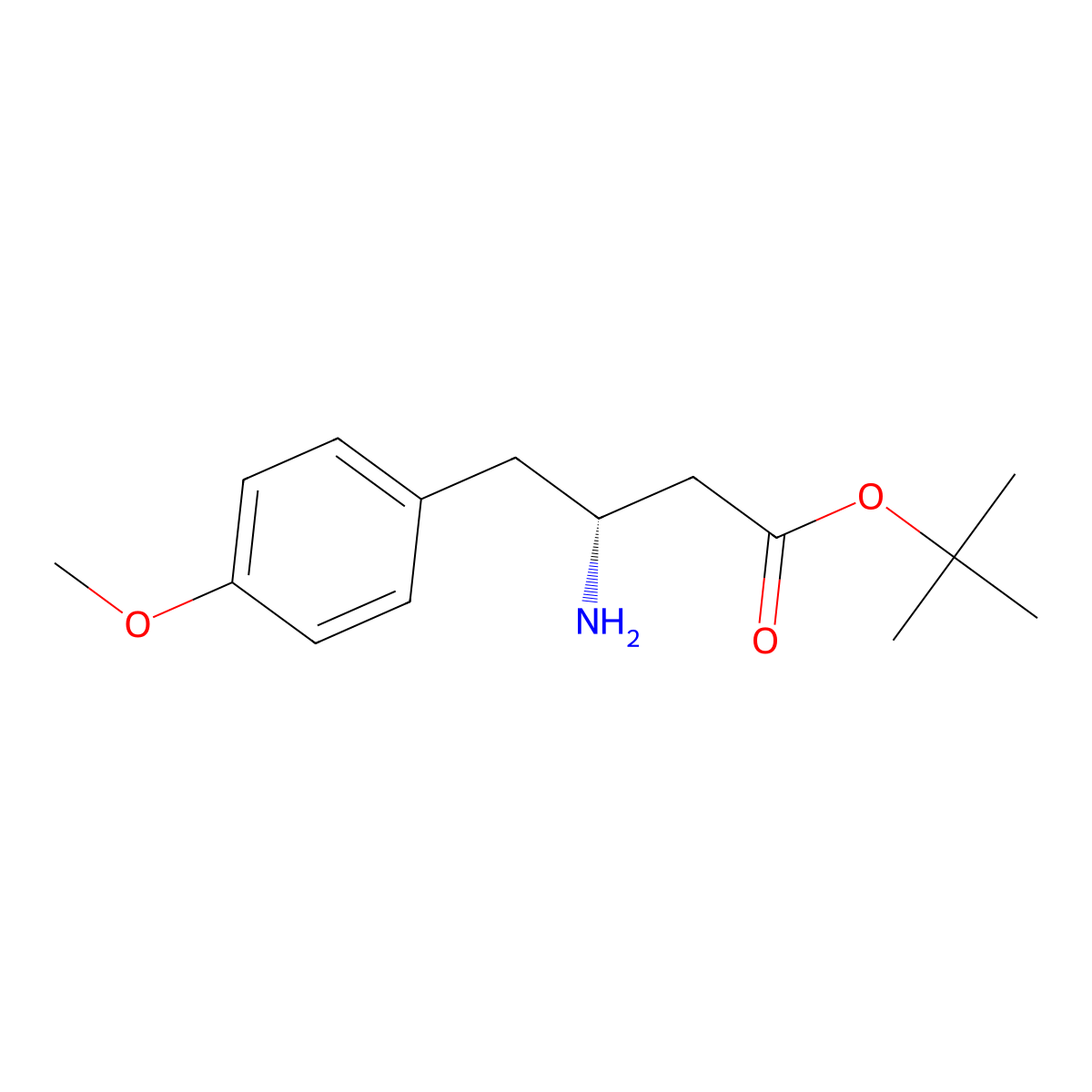 tert-butyl (3R)-3-amino-4-(4-methoxyphenyl)butanoate molecular structure, CAS 2349692-85-7