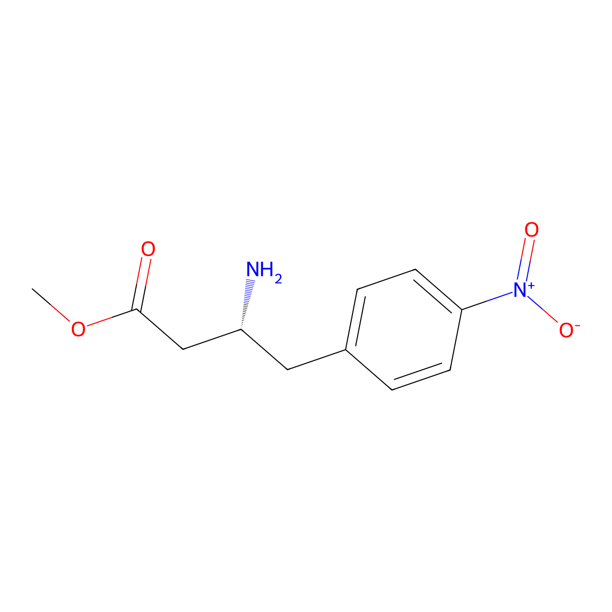 methyl (3R)-3-amino-4-(4-nitrophenyl)butanoate molecular structure, CAS 2349693-45-2