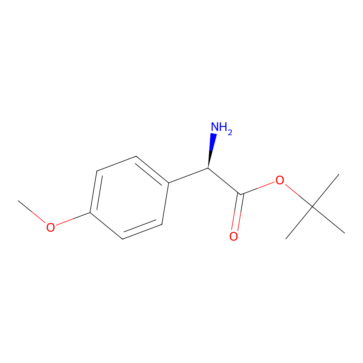 tert-butyl (2R)-2-amino-2-(4-methoxyphenyl)acetate molecular structure, CAS 2349694-15-9