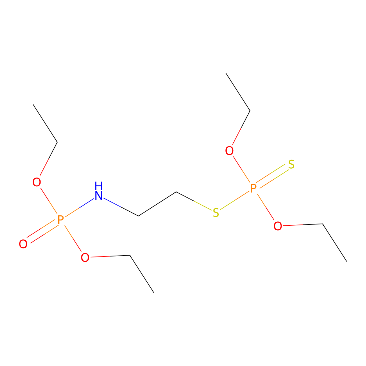 Phosphorodithioic acid, O,O-diethyl S-(O,O-diethylphosphoramido)ethyl ester molecular structure, CAS 23497-21-4