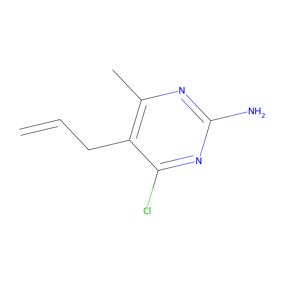5-Allyl-4-chloro-6-methyl-pyrimidin-2-ylamine molecular structure, CAS 23497-43-0