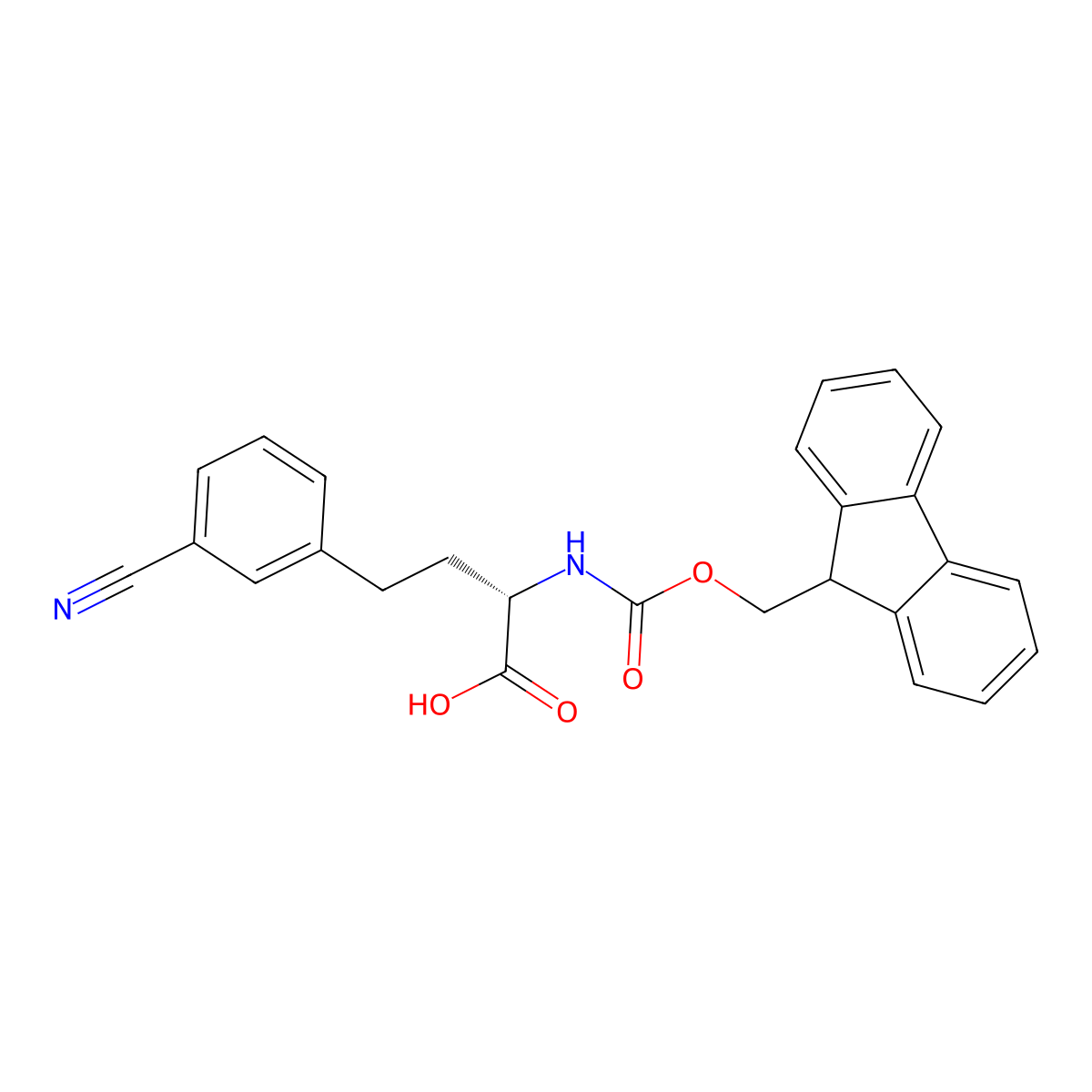 Fmoc-3-cyano-L-homophenylalanine molecular structure, CAS 2349706-36-9