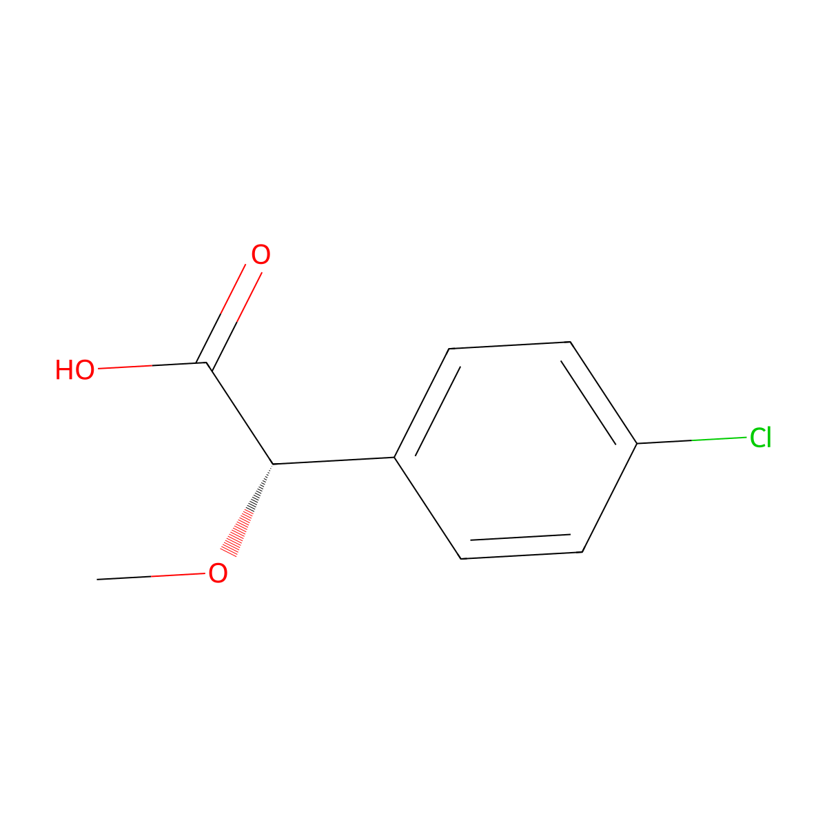 (2S)-2-(4-chlorophenyl)-2-methoxyaceticacid molecular structure, CAS 2349707-31-7