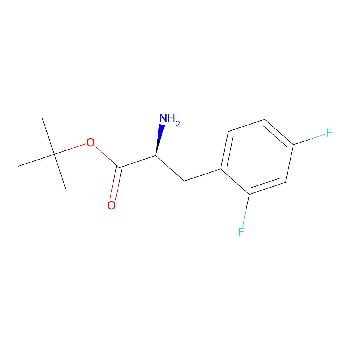 tert-butyl (2S)-2-amino-3-(2,4-difluorophenyl)propanoate molecular structure, CAS 2349714-21-0
